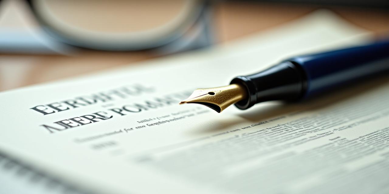 Close-up of a fountain pen resting on a signed legal document, representing trust and precision.